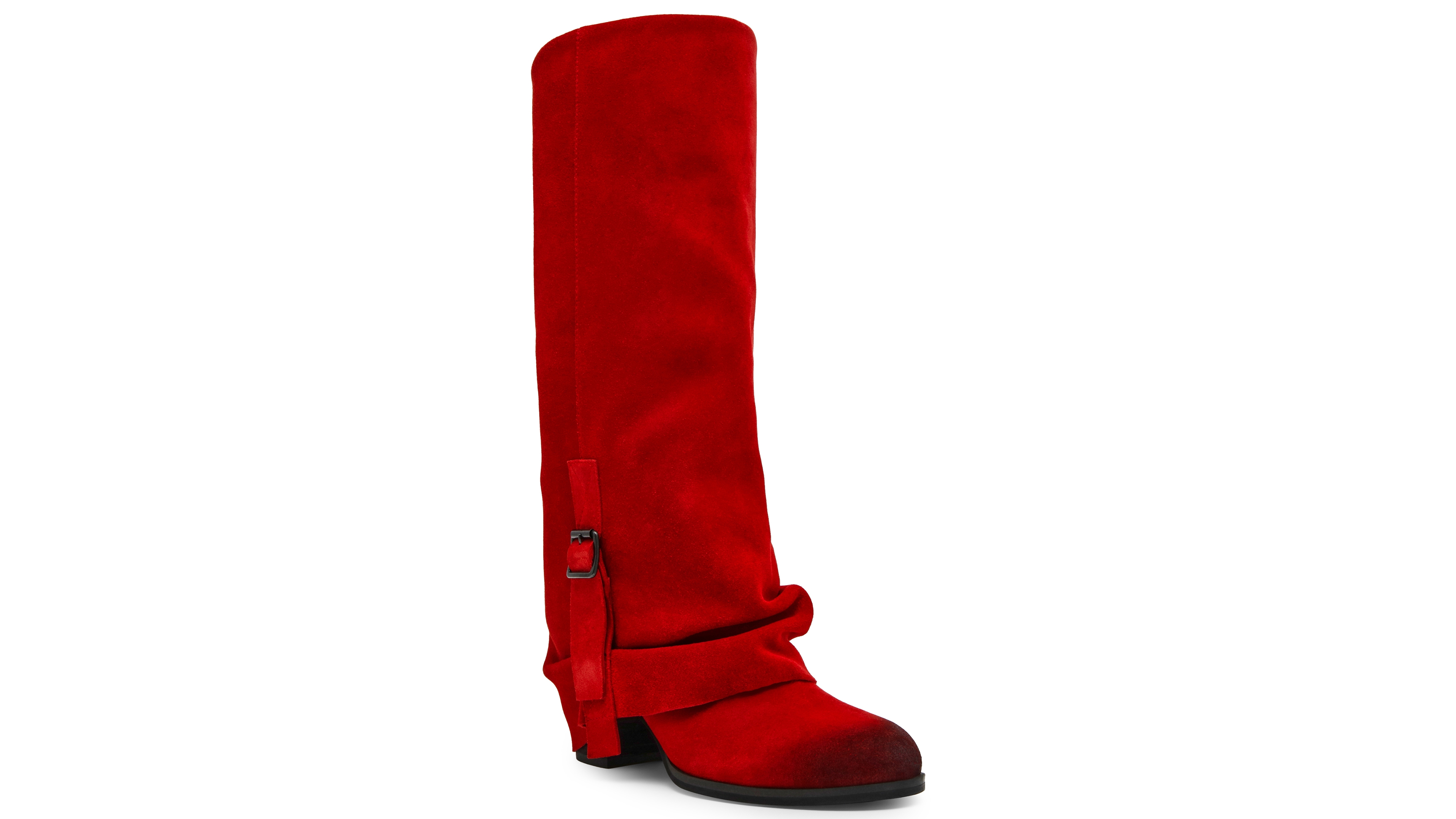 Steve Madden Women's Bozeman Cuffed Block Heel Tall Slouch Boots
