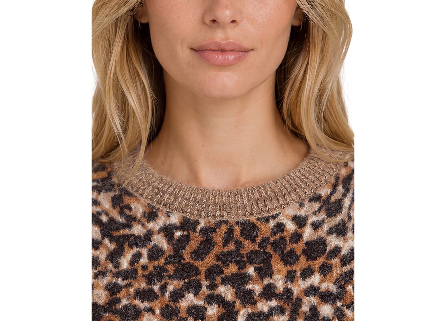Women's Leopard-Print Long-Sleeve Sweater