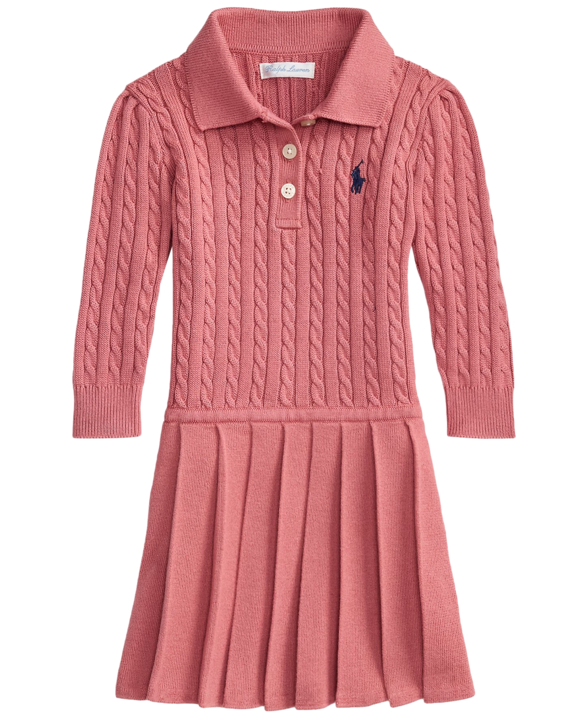 Polo Ralph Lauren Baby Girls' Long-Sleeve Mini-Cable Sweater Dress