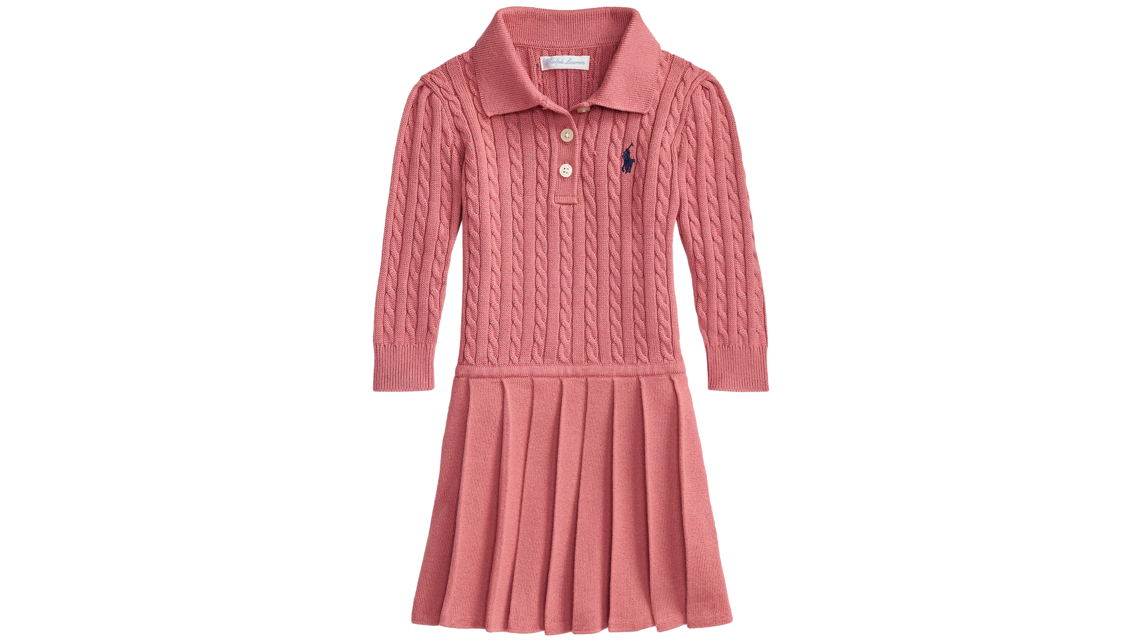 Polo Ralph Lauren Baby Girls' Long-Sleeve Mini-Cable Sweater Dress
