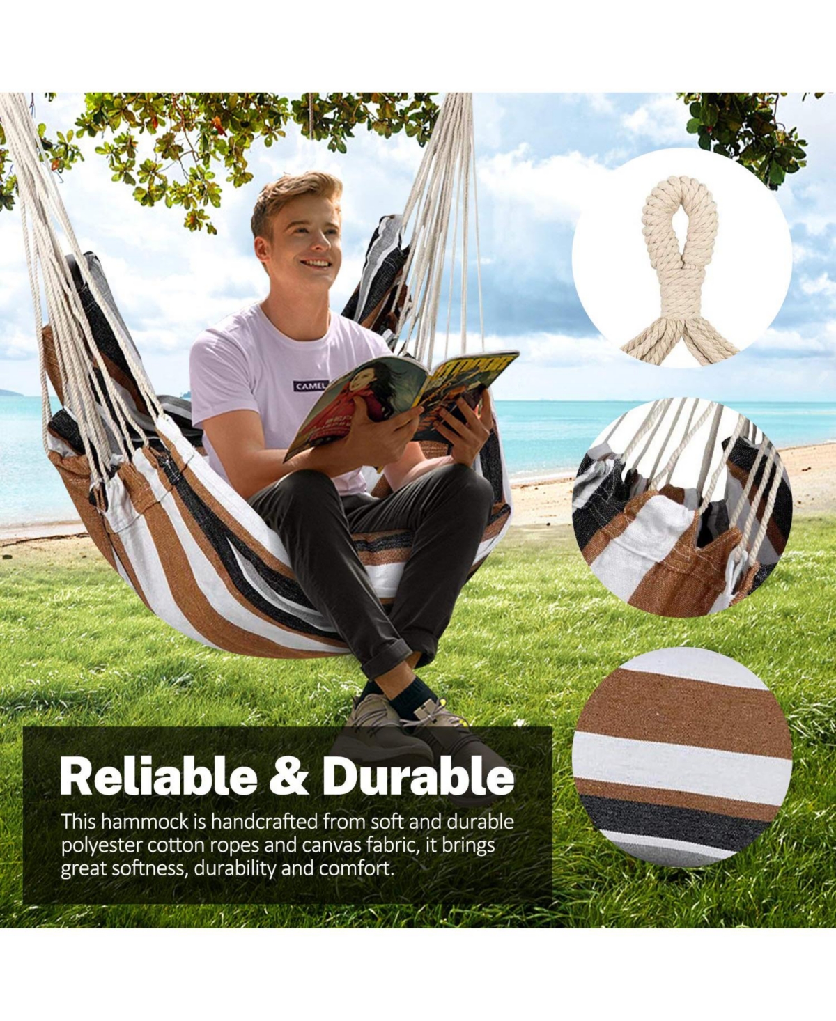 Piscifun Outdoor Indoor Hanging Hammock Chair Lightweight Comfortable Weight Capacity