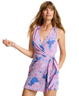 Women's Paisley Daze V-Neck Wrap-Front Romper