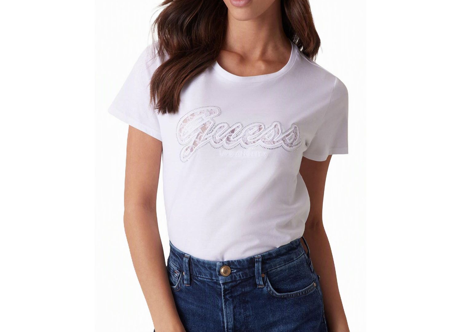 Women's Script Lace Logo Easy Cotton T-Shirt