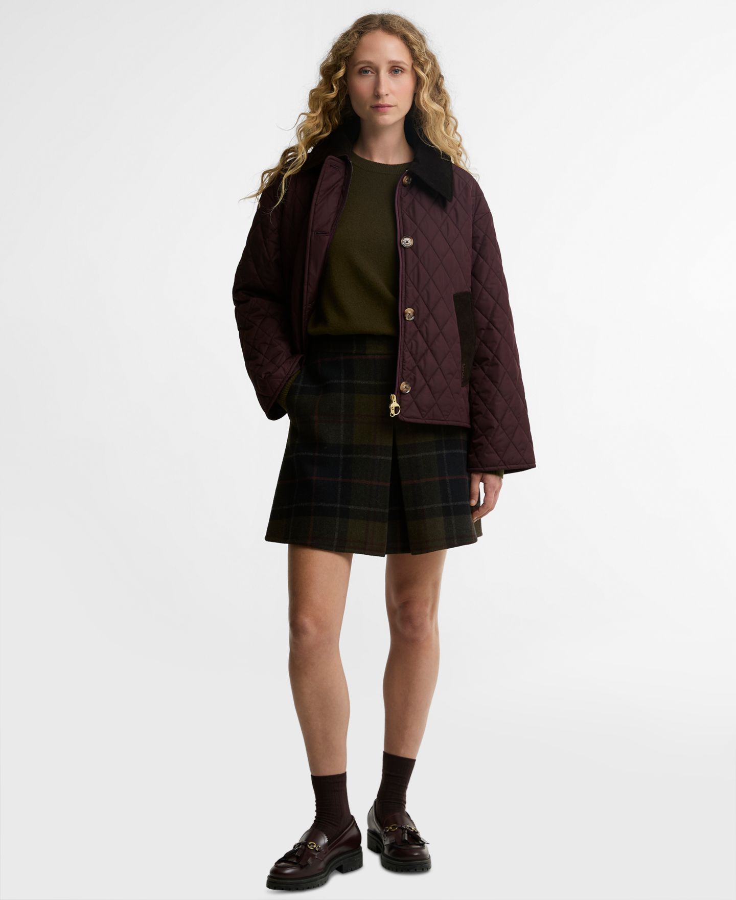 Женское пальто Barbour Moira Quilted Short, цвет: Инжирный / Теневой — фото 2