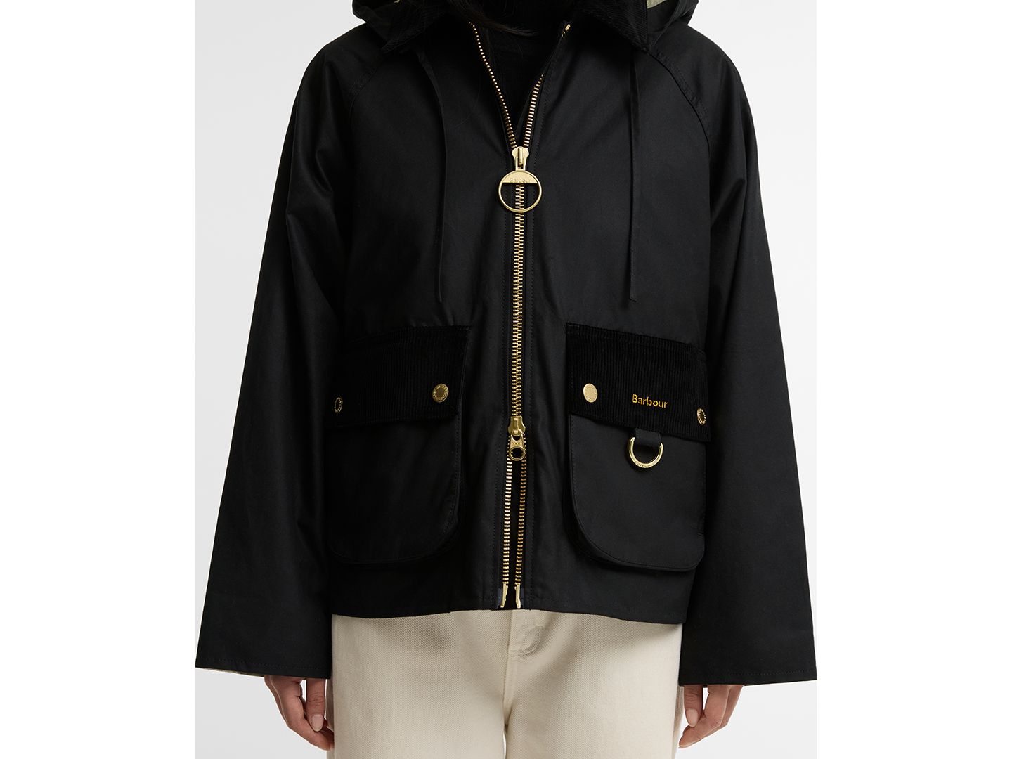 Женская куртка Barbour Carville Hooded Wax, цвет: Чёрный — фото 4