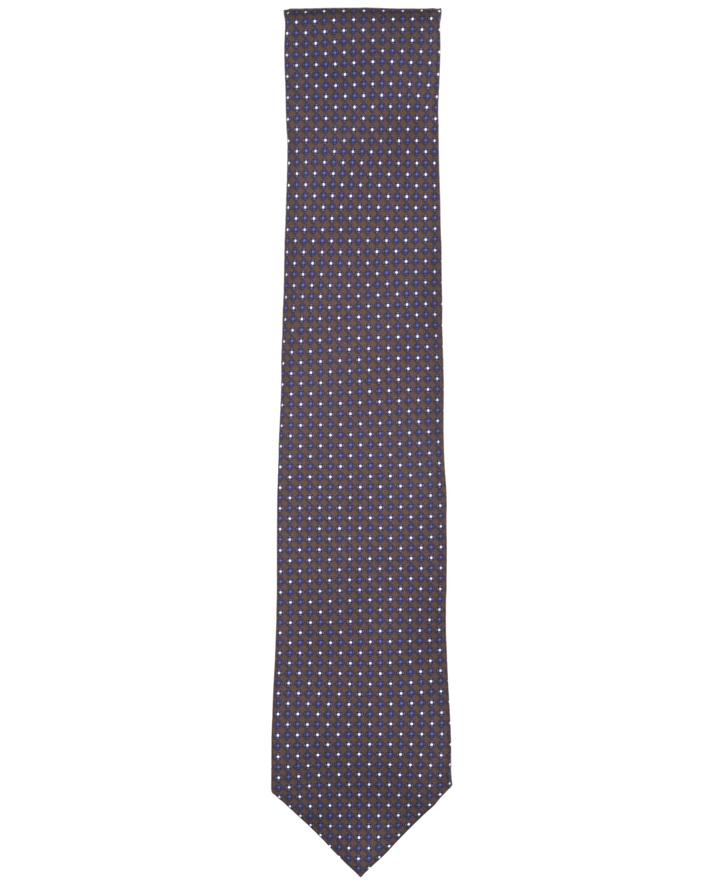 Мужской галстук Club Room River Neat Print Classic Tie, цвет: Коричневый — фото 2