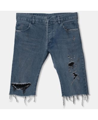Men's Distressed Denim Frayed Edged Shorts