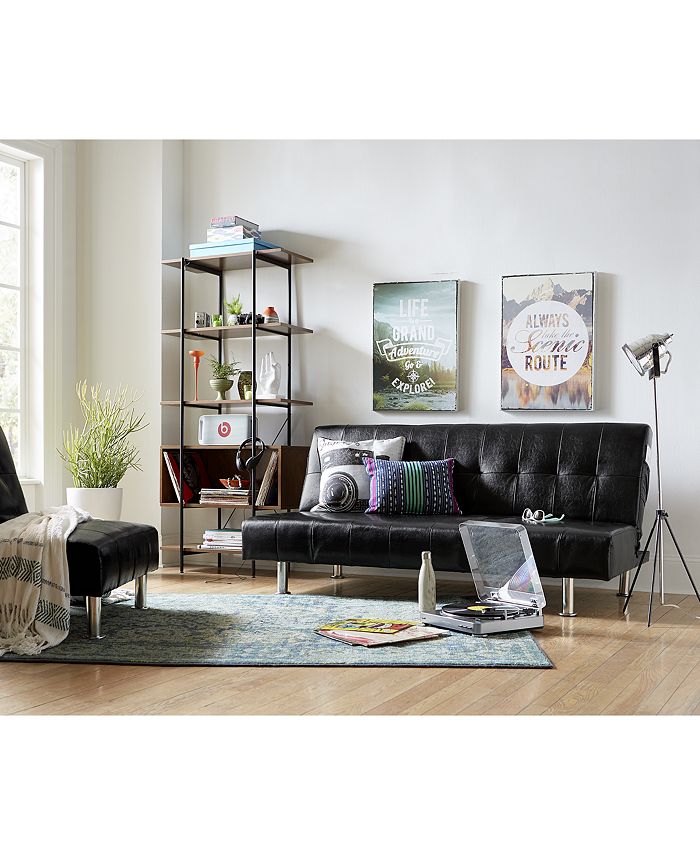 Worldwide Grandview Faux Leather Futon, Quick Ship Macy's