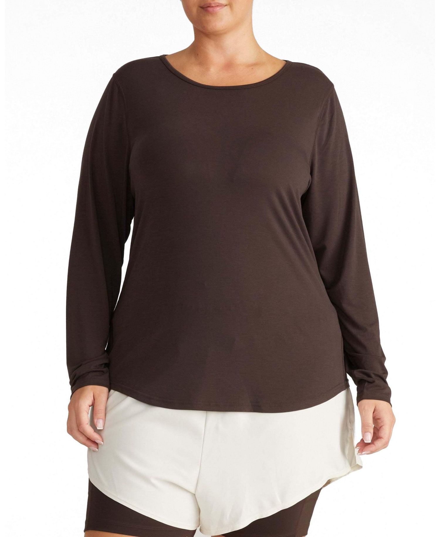 Plus Size Mia Long-Sleeve Crewneck T-Shirt