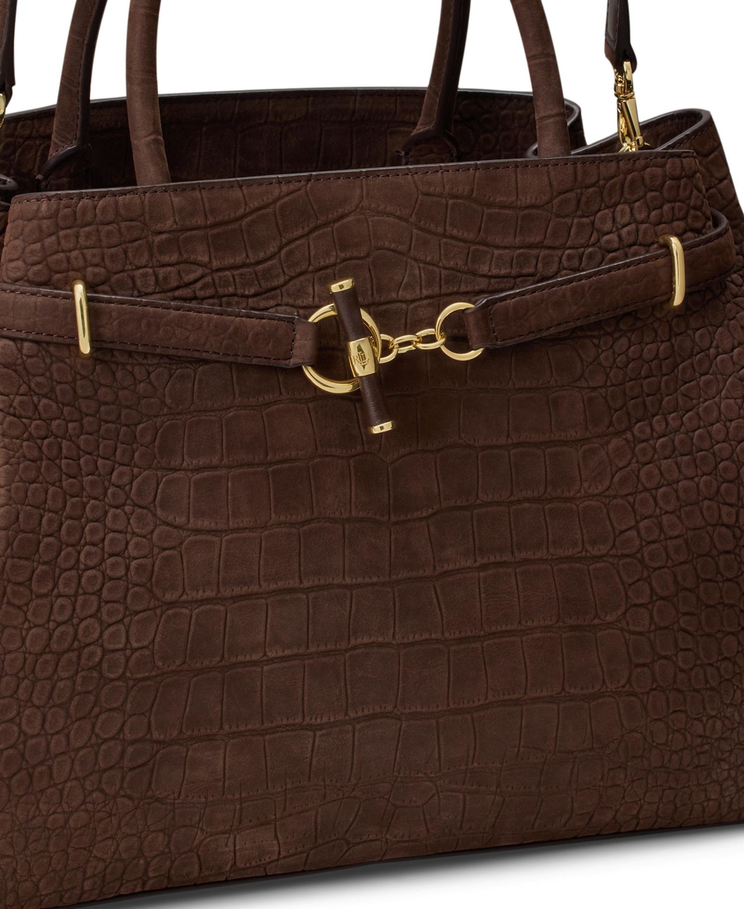 Embossed Nubuck Large Blaike Satchel Handbag