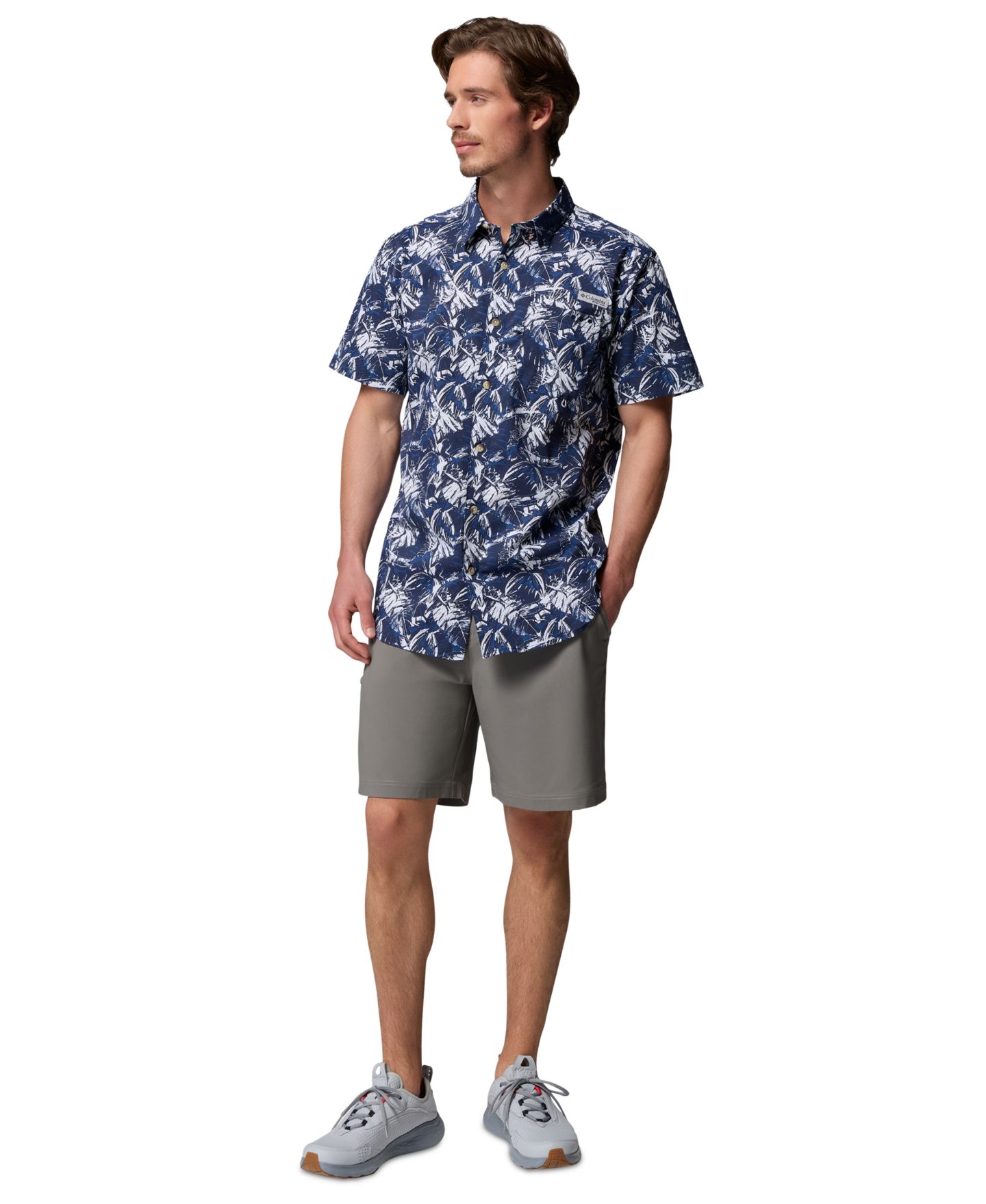 Мужская рубашка Columbia Harbor Peak Short-Sleeve, цвет: Тёмно-синий — фото 2