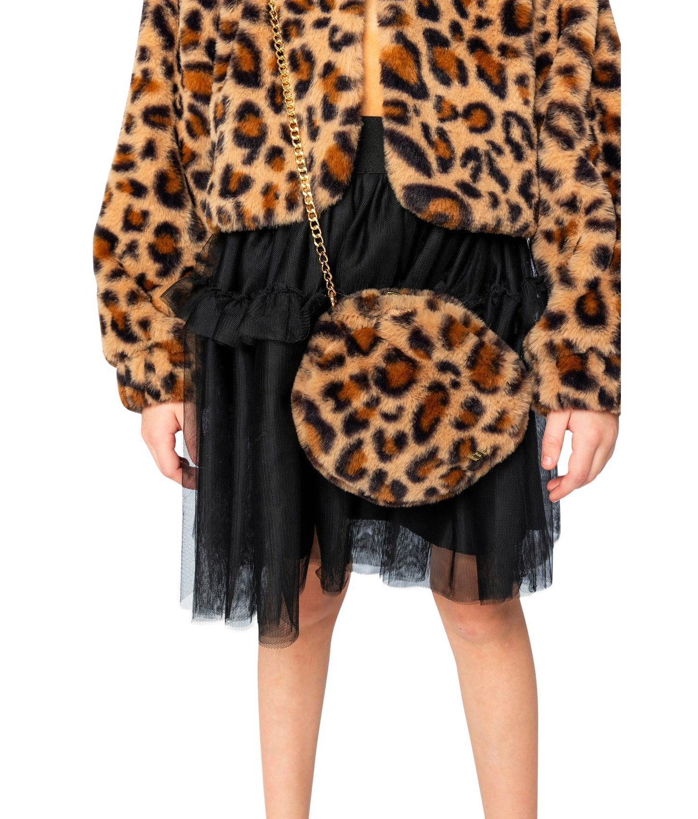 Сумка Deux par Deux Faux Fur Shoulder Leopard Print для девочек, цвет: Коричневый / Леопардовый — фото 3