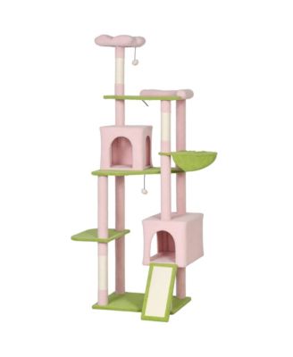 74 inch Flower Cat Tree Tower with Sisal Scratching Posts and Condos