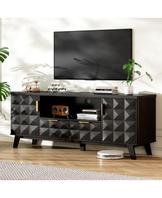 63" TV Stand for TVs Up to 65", Modern Entertainment Center with Storage Cabinets, 2 Drawers, Adjustable Shelves and Cable Management