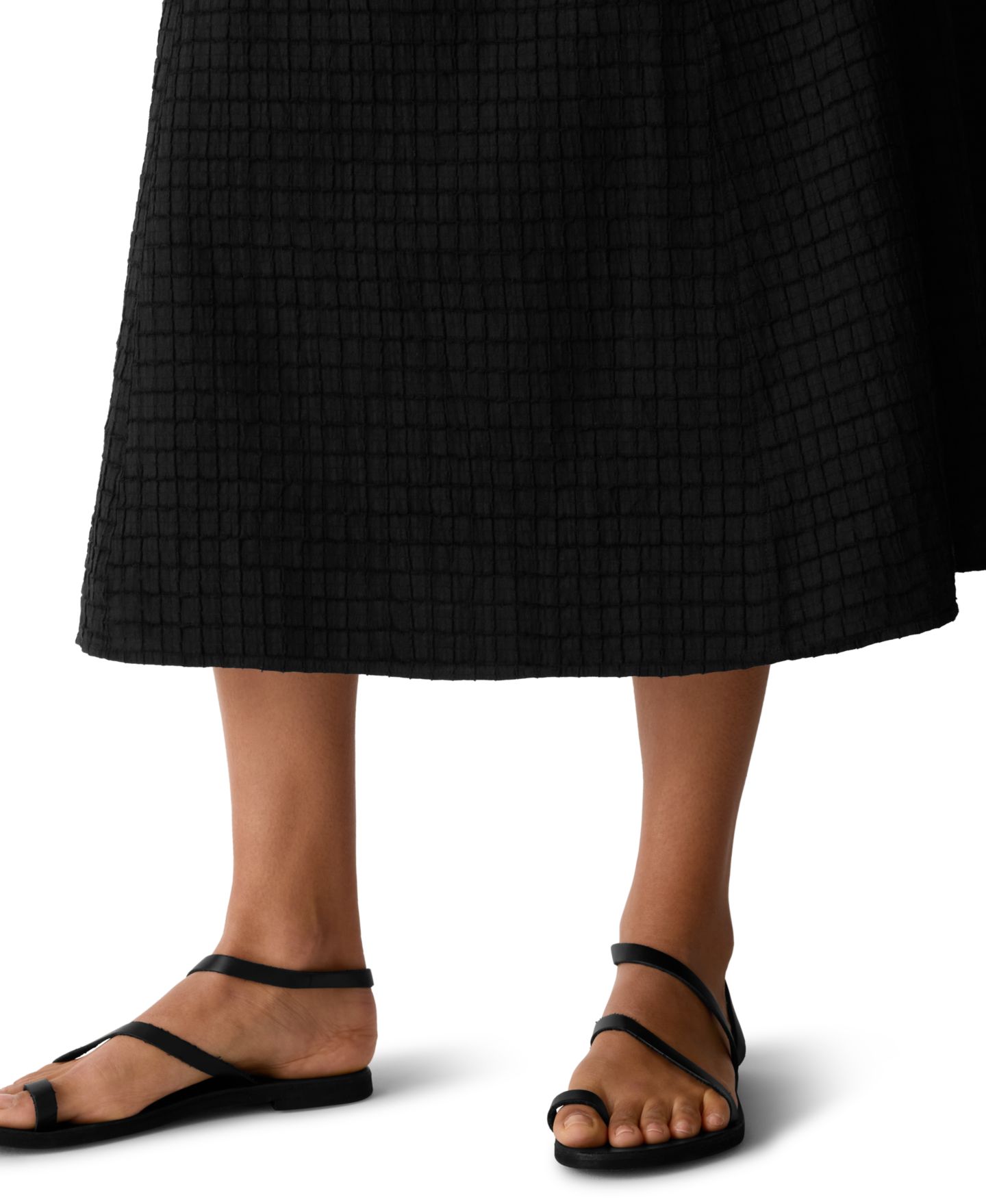 Женская юбка EILEEN FISHER PETITES Eileen Fisher Petite A-Line Flared Midi, цвет: Чёрный — фото 3
