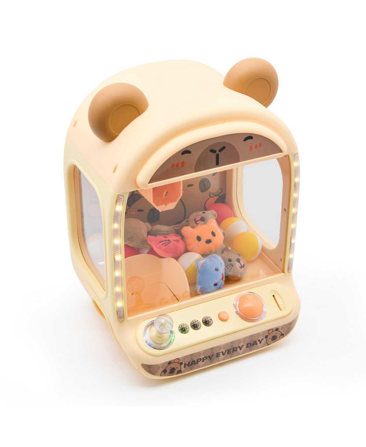 Contixo CM1 Claw Machine Toy, Mini Arcade Prize Grabber Game for Kids Ages 3+ with Led Lights, Music, Joystick Control & Plush Toys Included