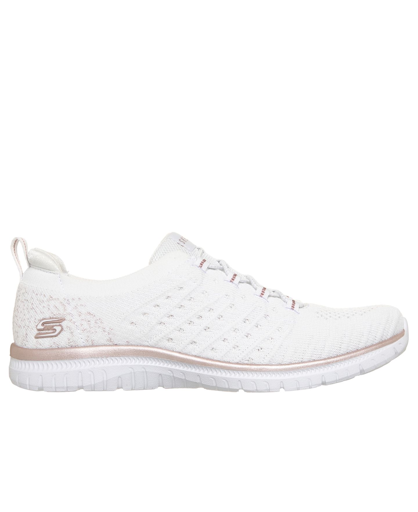 Женские кроссовки Skechers Virtue - Copper Dream Walking, цвет: Белый / Золотой — фото 2