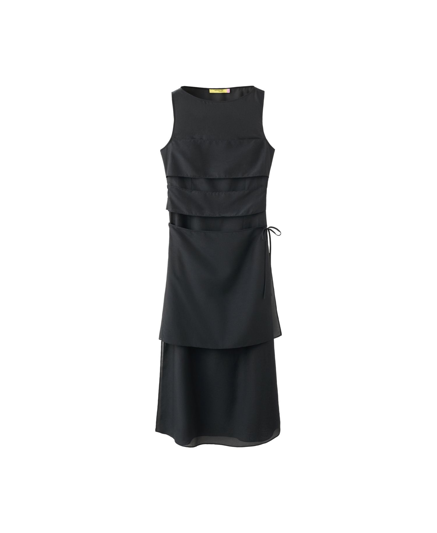 Women's Asymmetrical Overlay Semi-Sheer Midi Dress