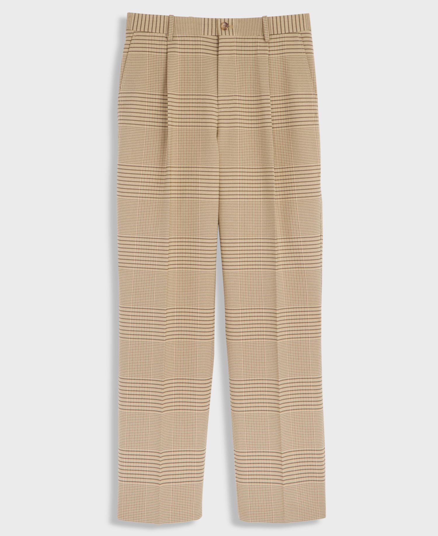 Men's Glen Plaid Relaxed-Fit Straight-Leg Stretch Trousers