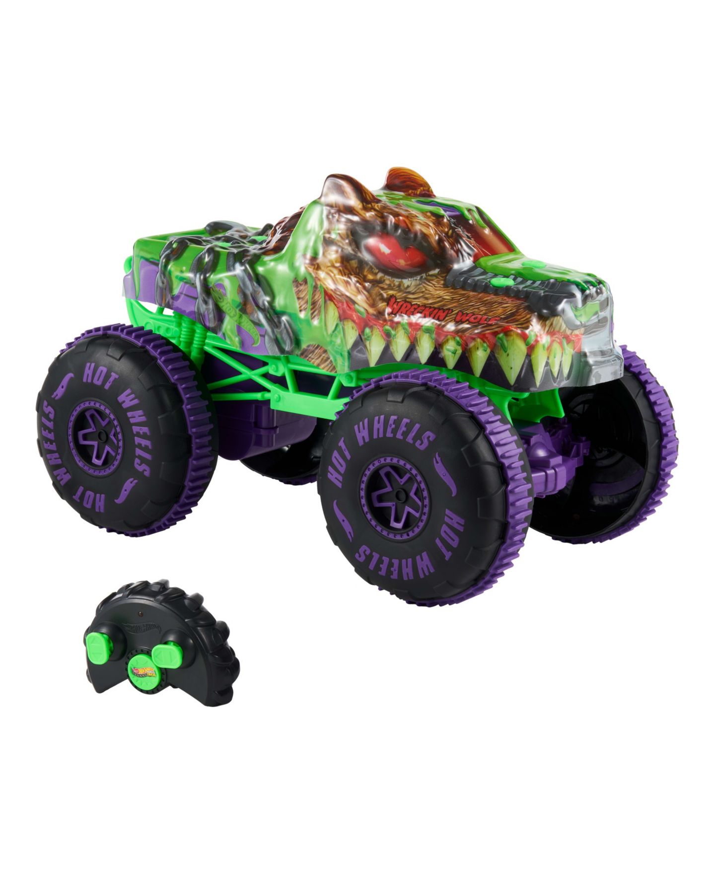 Детская игрушка Hot Wheels 1:15 Scale Mutant Chaos Wreckin' Wolf Stunt Monster Truck — фото 2