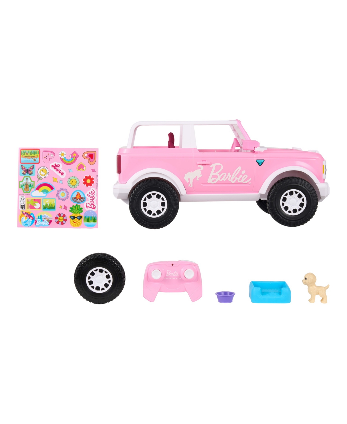 Hot Wheels Barbie Ford Bronco Battery-Powered Rc Remote-Control Toy Car with Accessories