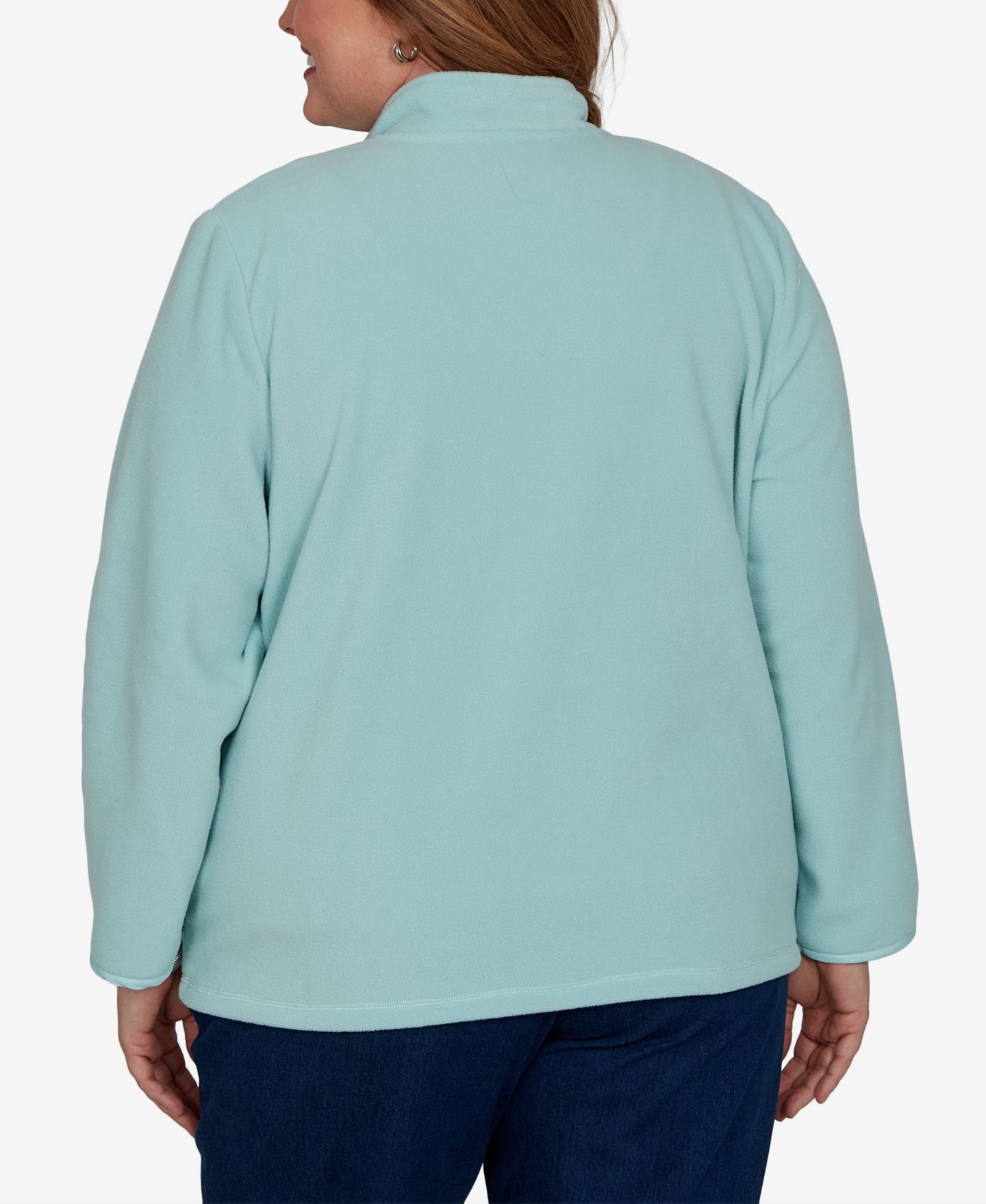 Женская куртка Alfred Dunner Plus Size Quilted Zip-Front Knit, цвет: Морская пена — фото 5
