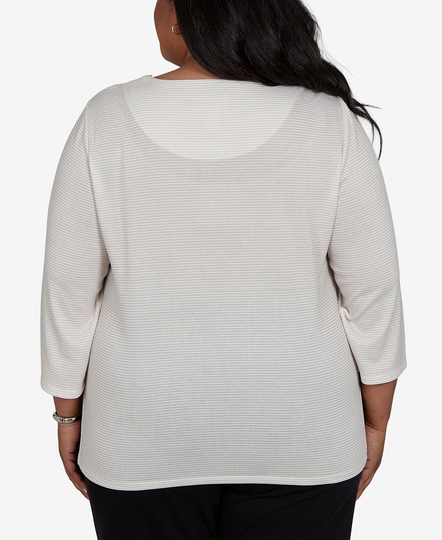 Plus Size Santa Cat 3/4-Sleeve Knit Top