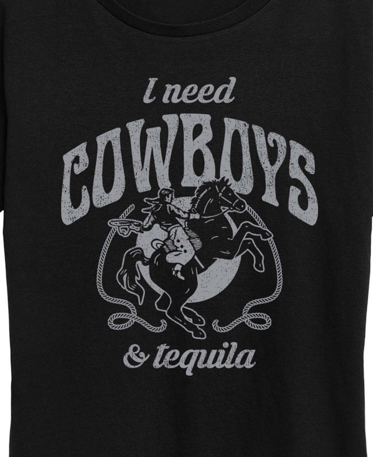 Hybrid Apparel Plus Graphic Need Cowboys and Tequila Tee