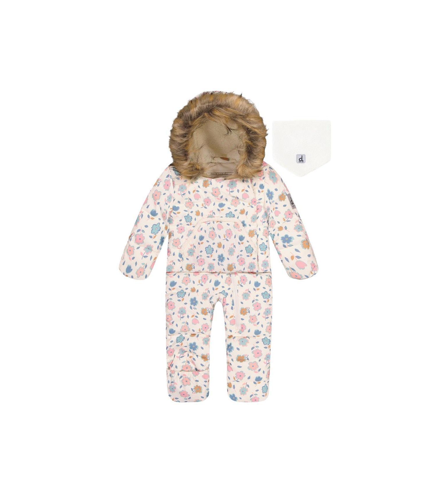 Baby Baby Girl 3M-24M Snug One Piece Snowsuit Adapted for Car Seats with Floral Print