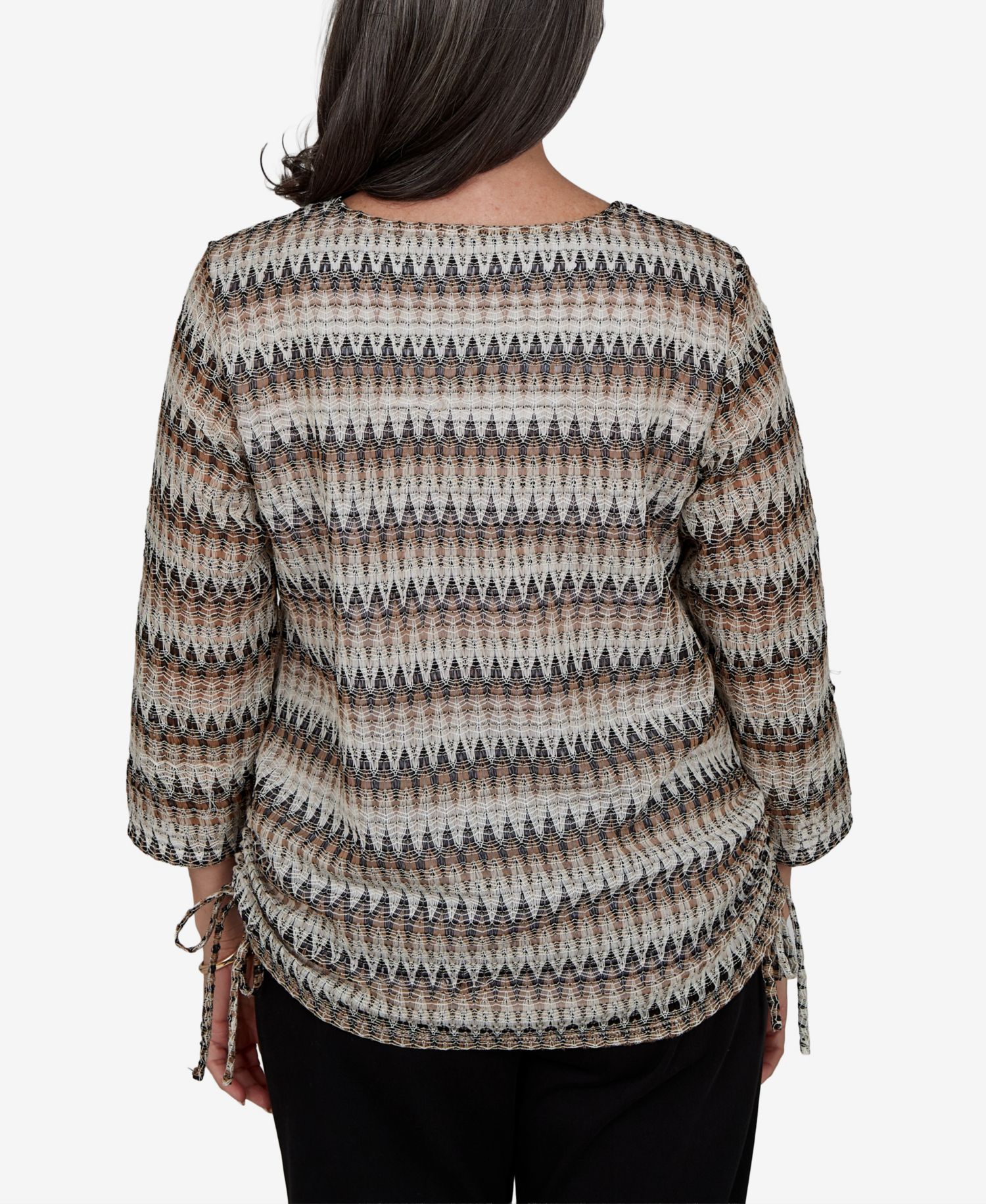 Petite Travel Advisory Textured 3/4-Sleeve Top