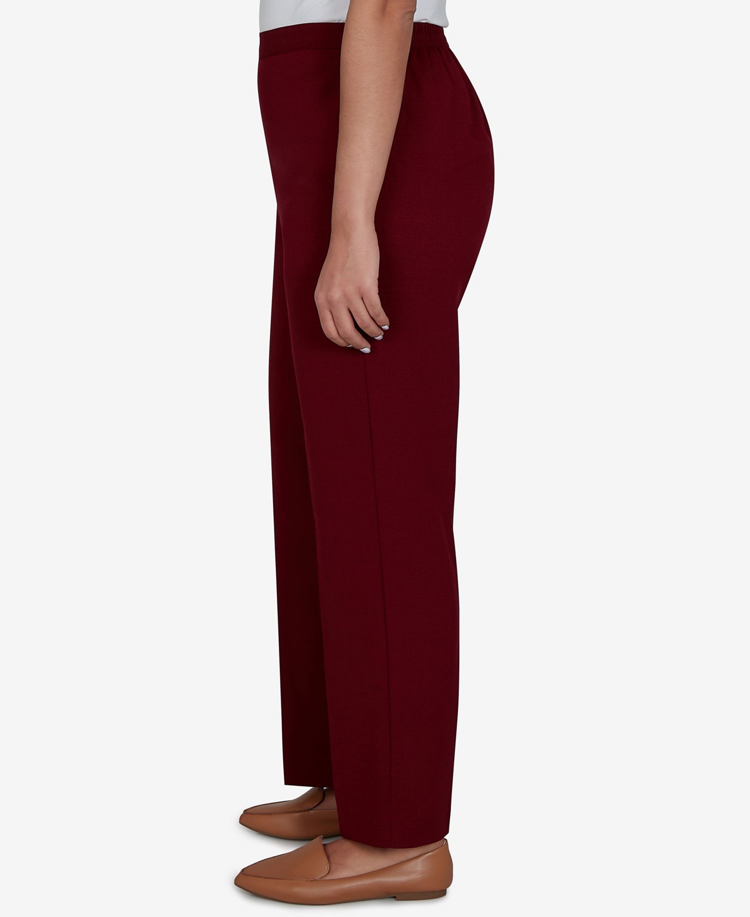 Petite Union Square Pull-On Mid-Rise Straight Leg Pants