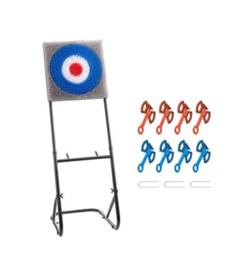 Axe Throwing Game Set, Bristle Target with 8 Axes and Foldable Steel Stand