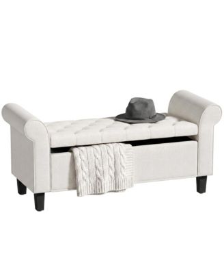 47" Storage Ottoman Bench, Tufted End of Bed Bench