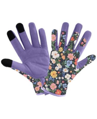 Women's Printed Touchscreen Garden Gloves Thorn-proof Grip Work