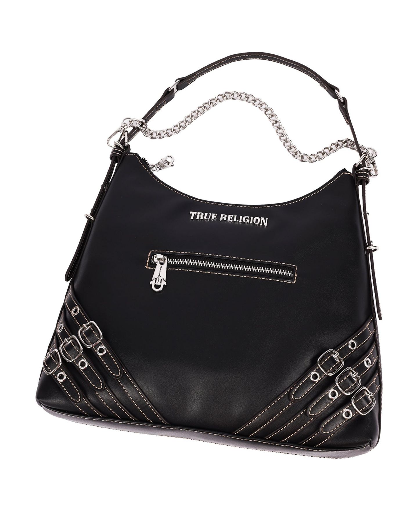 Женская сумка True Religion Triple Straps Large PU Hobo, цвет: Чёрный — фото 8