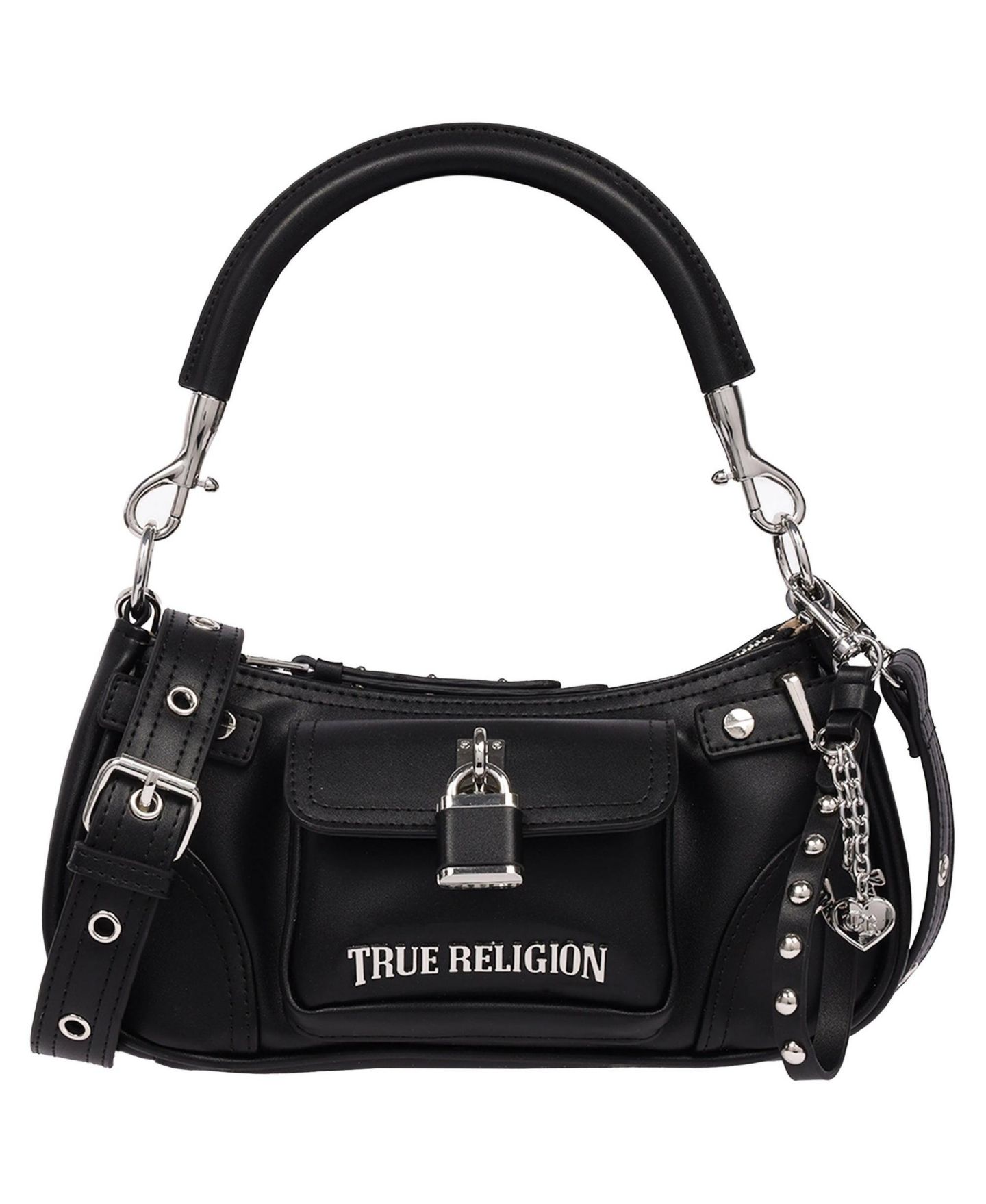 Женская сумка True Religion Moto Shoulder with Lock Pocket Charm – Convertible Shoulder and Crossbody Purse, цвет: Коньячный — фото 1