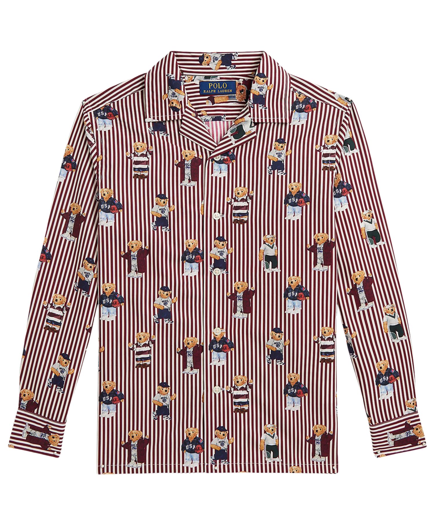 Boys' 8-20 Polo Bear Striped Cotton Shirt