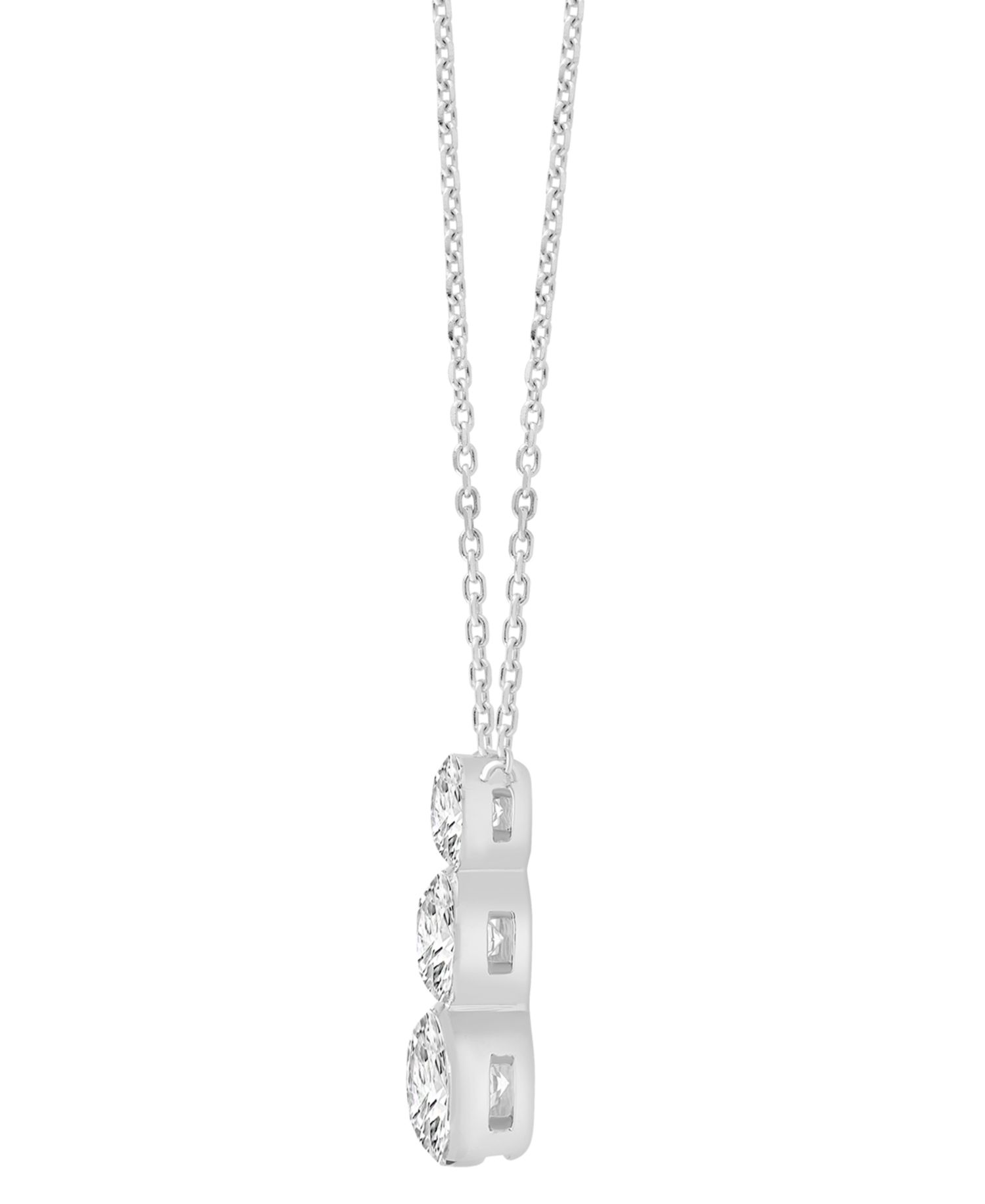 Lab-Grown Diamond 3-Stone Pendant Necklace (2 ct. t.w.) in 14k White Gold