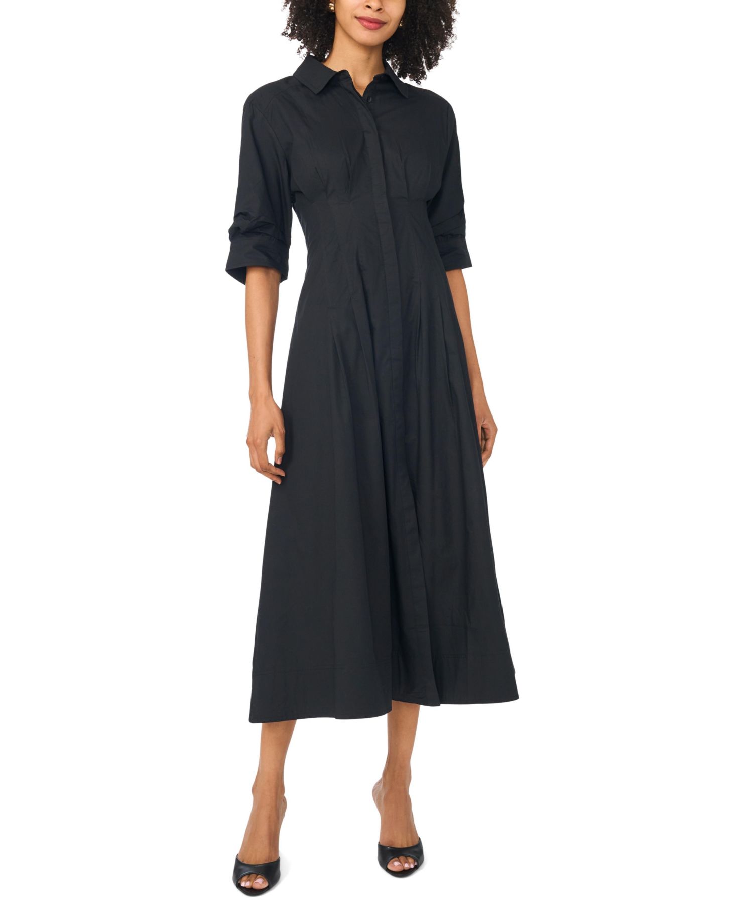 Women's Collared Neck Shirt Dress