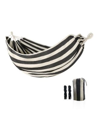Cotton Canvas Camping Hammock With Tree Straps Carry Bag 440lbs Weight Capacity