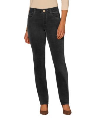 Petite "Ab"solution Mid-Rise Corduroy Straight-Leg Jeans
