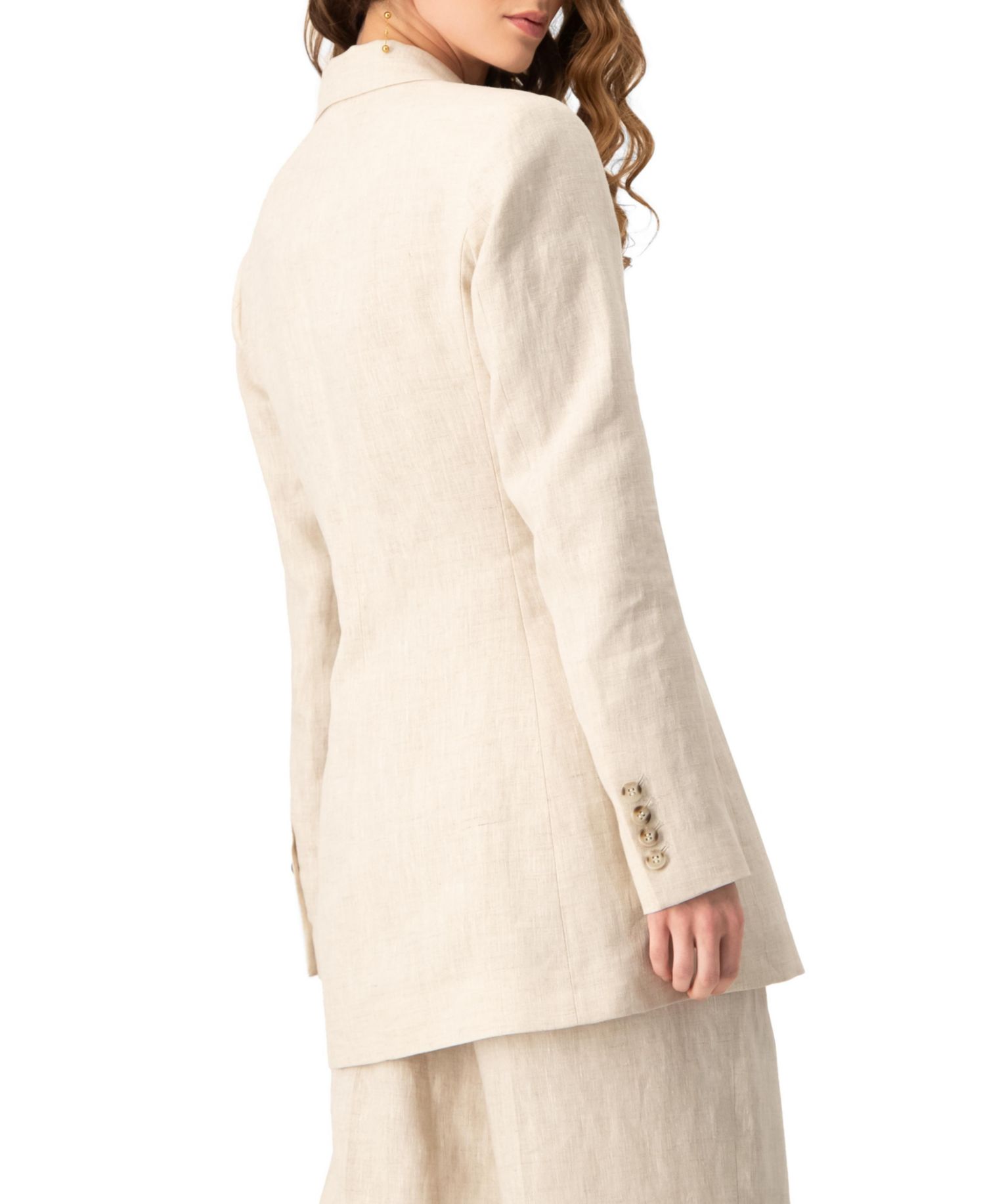Women's Tailored Linen Two-Button Blazer