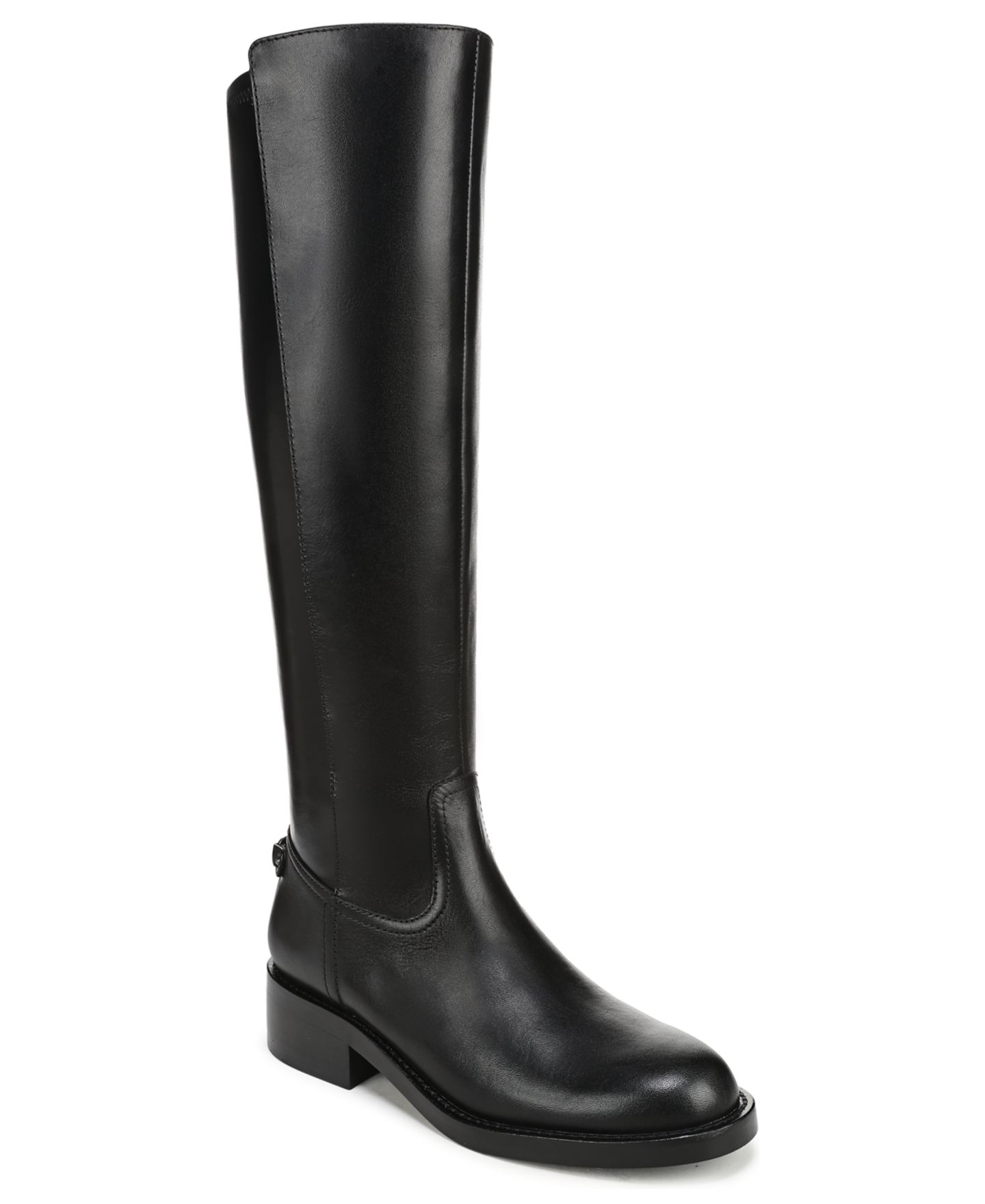 Женские ботинки Sam Edelman Misty Zipper Tall, цвет: Чёрный кожаный — фото 1