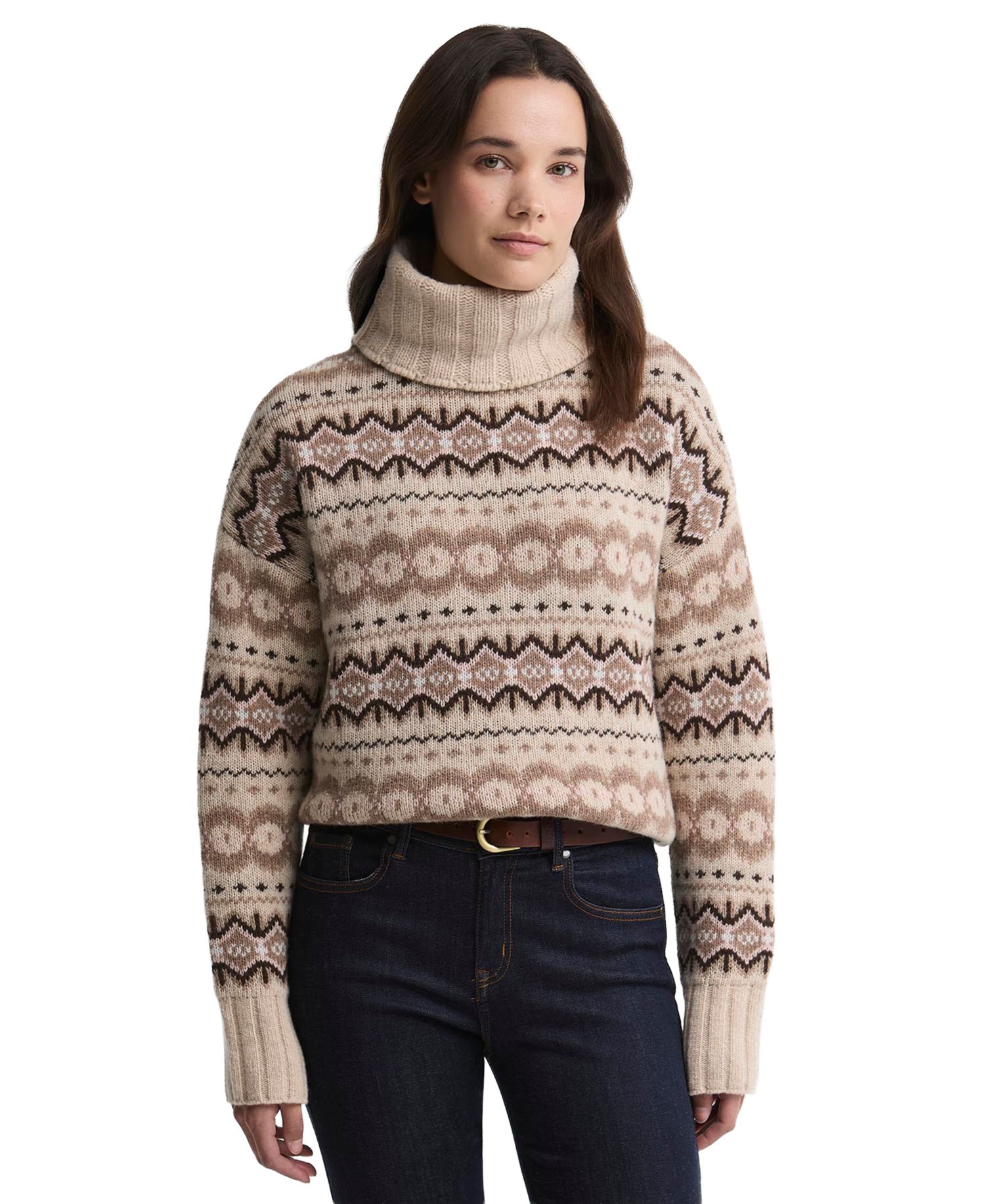 Women's Helen Knit Fair Isle Turtleneck Wool-Blend Sweater