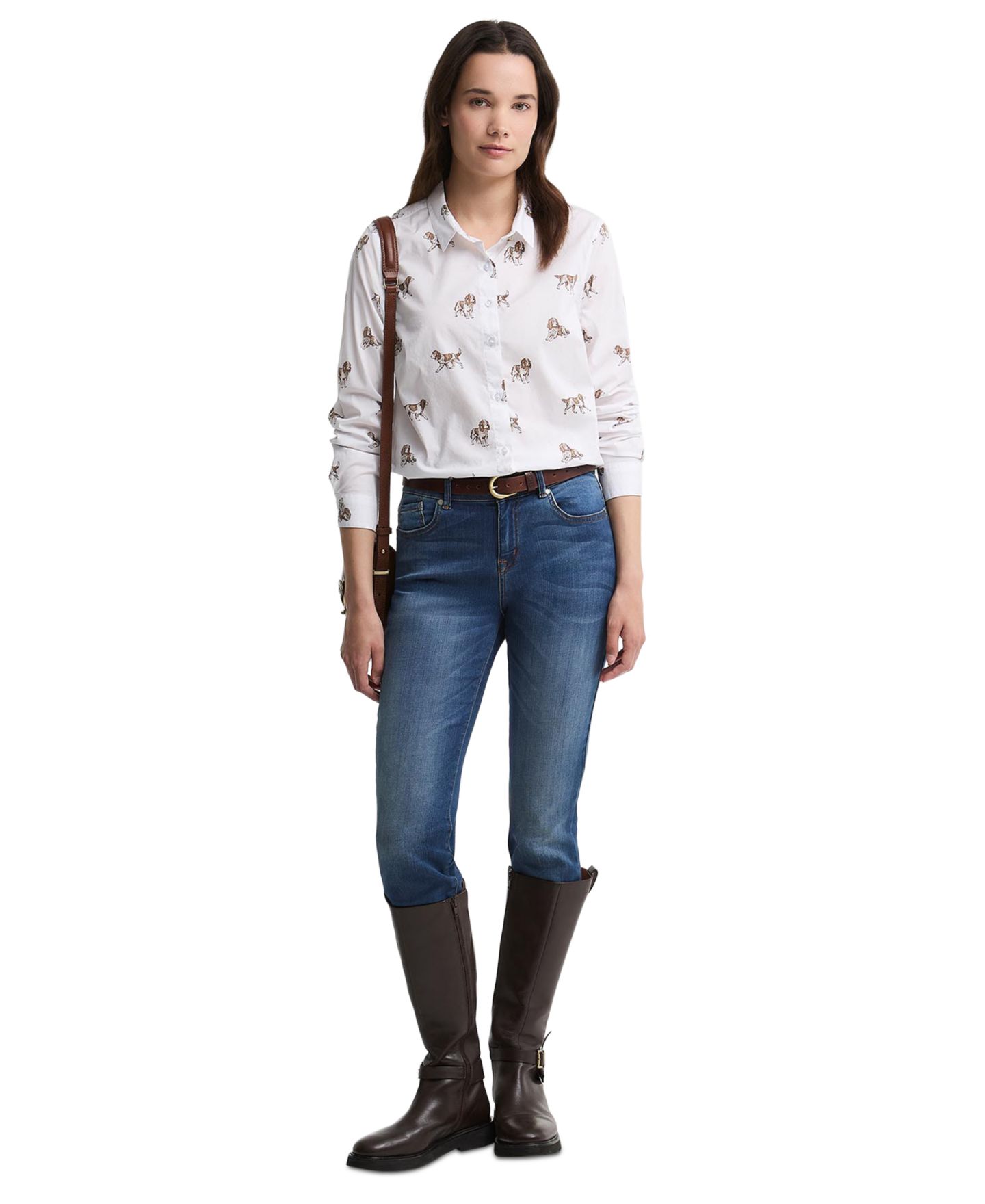 Женская рубашка Barbour Brambles Long-Sleeve Dog-Print Button-Down, цвет: Разноцветный — фото 2