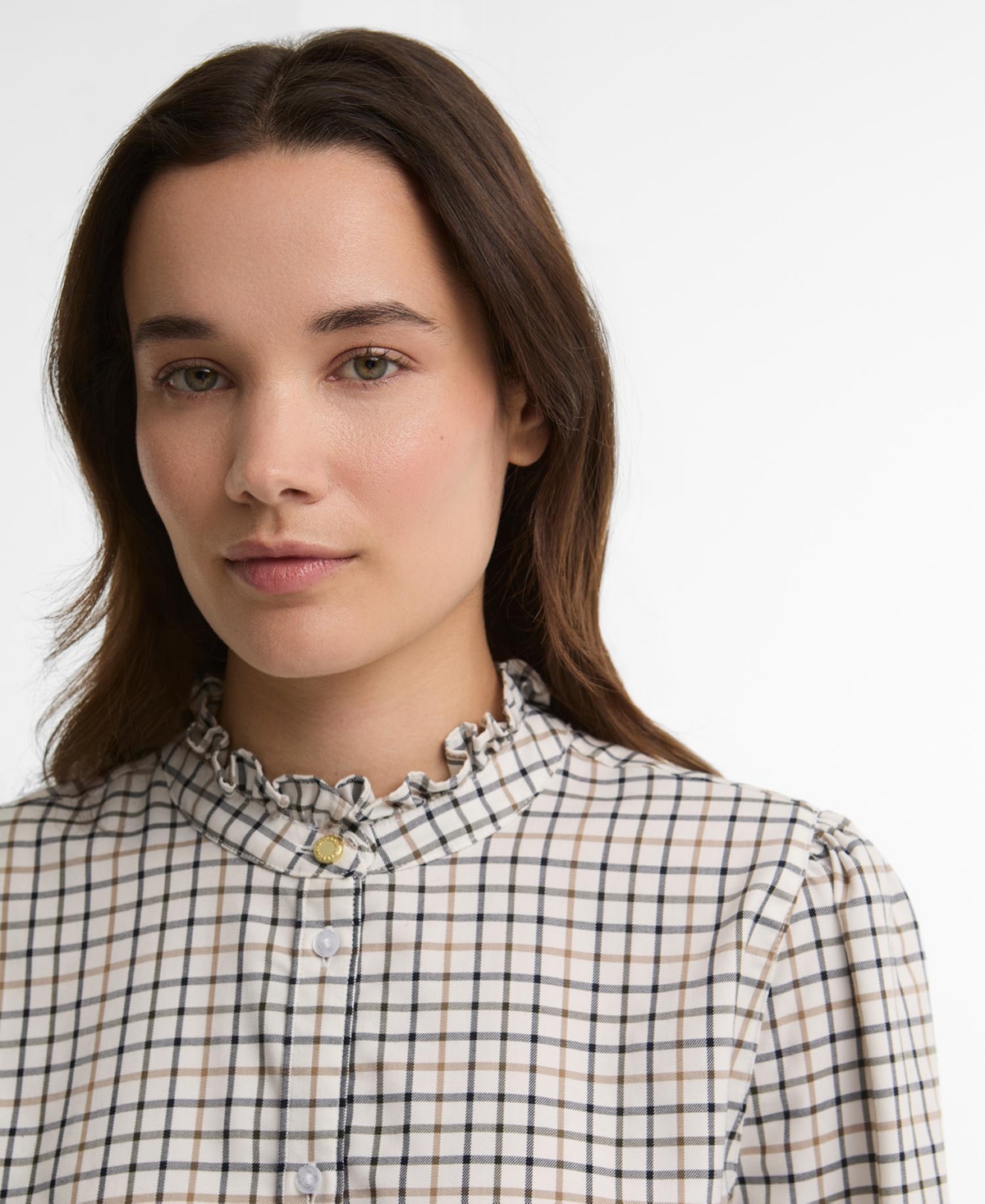 Barbour Women's Fareham Ruffle Collar Long-Sleeve Shirt