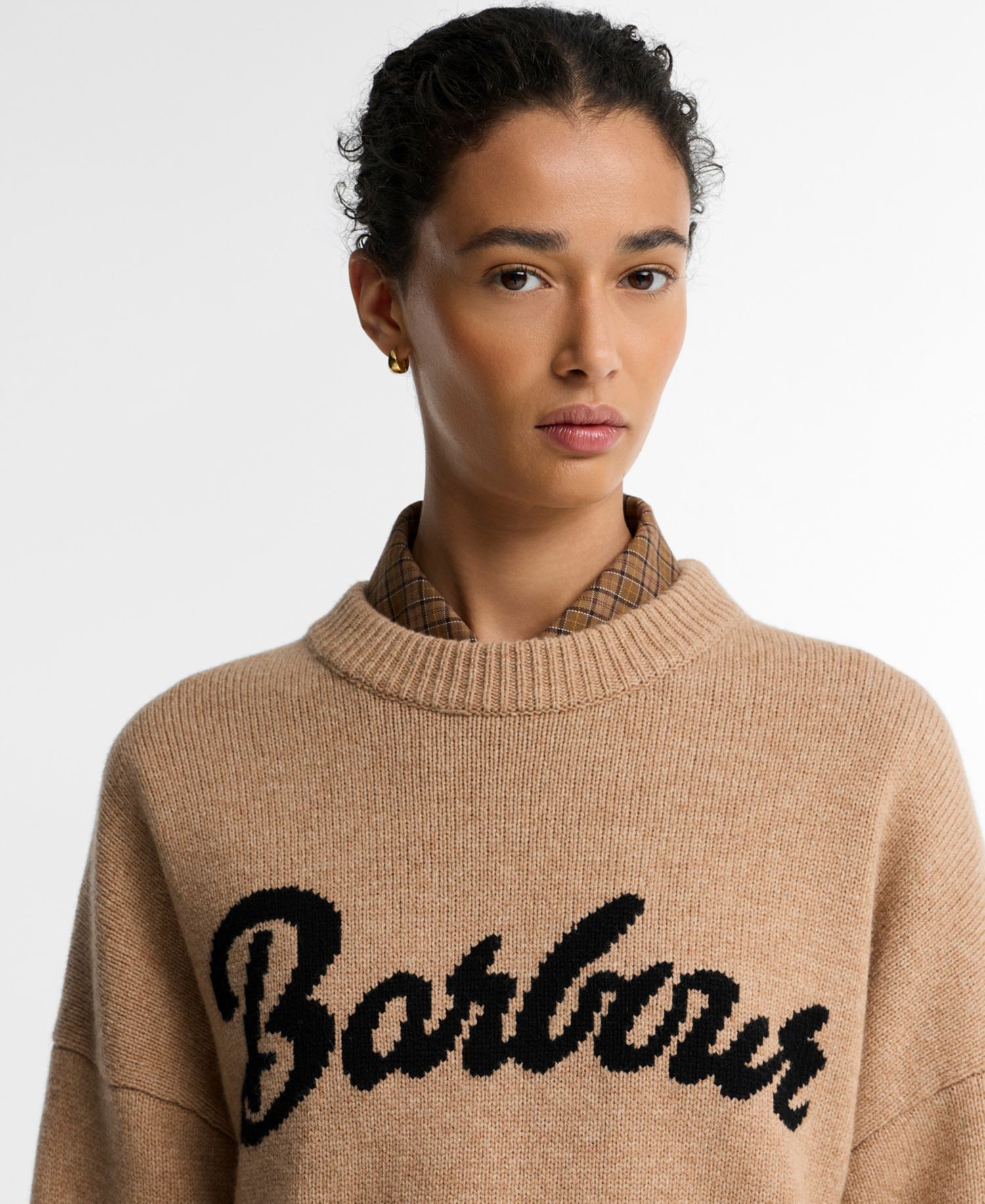 Women's Ivybridge Knit Crewneck Crop Wool Sweater