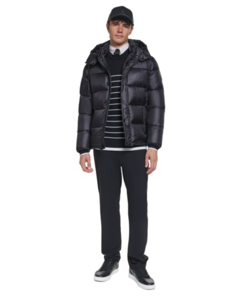 Мужская куртка KARL LAGERFELD PARIS Down Hooded Puffer, цвет: Чёрный