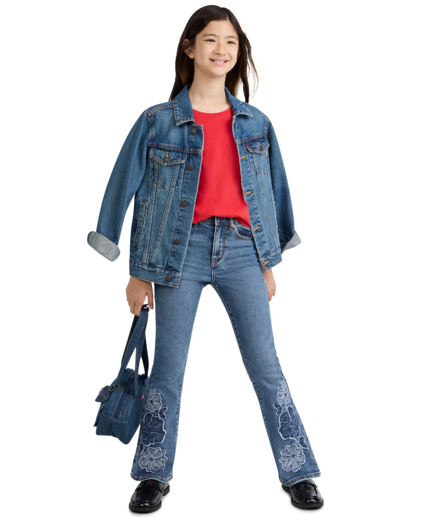 Джинсы Levi's 726™ Frayed Flowers Flare Jeans для девочек, цвет: Tide Me Over — фото 2