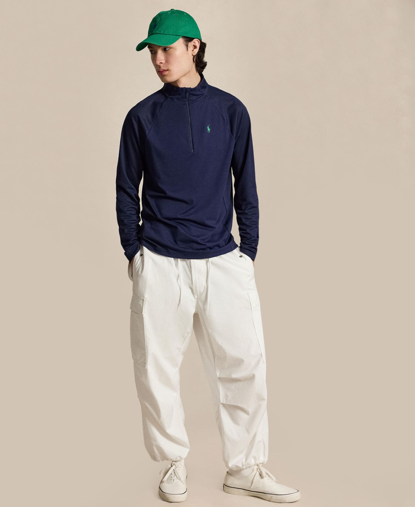 Мужской свитшот Polo Ralph Lauren US Open Paneled Stretch Quarter-Zip, цвет: Тёмно-синий — фото 2